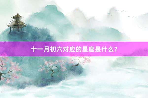 十一月初六对应的星座是什么？